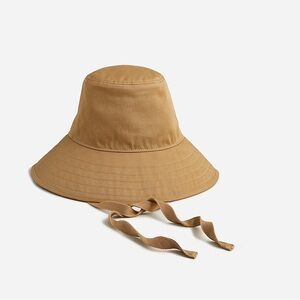 NWT - J Crew Bucket hat with ties - S/M -Light Khaki